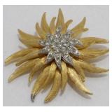 Vintage Jeweled Flower Brooch