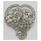 Vintage Rhinestone Jeweled Brooch - Lovely