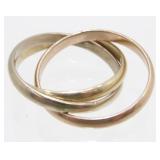 Jewelry: Vintage 14K Tri Color Triple Band Ring -