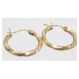 Jewelry: 14K Yellow Gold Pierced Hoop Earrings -