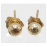 14K Yellow Gold Pierced Earrings - 0.32 grams