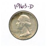 1963-D Washington Silver Quarter