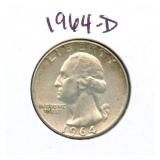 1964-D Washington Silver Quarter