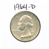 1964-D Washington Silver Quarter