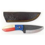 New Drop Point Knife with Leather Sheath