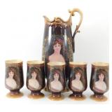 ** Old Large Tumblers & Pitcher - 15" Tall,