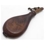 Very Old Powder Horn with Brass - Great Graphics,