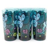 * Vintage 1960ï¿½s Peacock and Flowers Tumblers -
