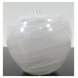 * Vintage Iridescent White Spatter Swirl Art