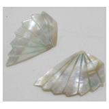 Vintage Abalone Pierced Earrings - Large