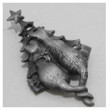 Cats and Christmas Tree Brooch - Signed ï¿½AJï¿½