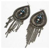 Old Large Fancy Pretty Earrings