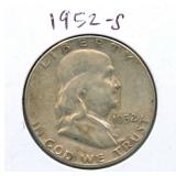 1952-S Franklin Silver Half Dollar