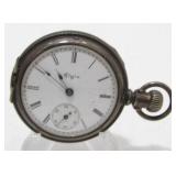 Antique Elgin Watch Coin Silver Case - Does Not