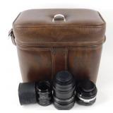 Lot of Vintage Camera Equipment - Lenses and Case