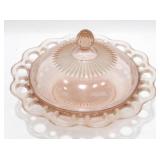 * Pink Depression Butter Dish - Excellent