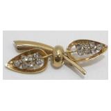 Vintage Jeweled Leaf Brooch