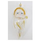 * Hand Painted Glass Santa Head Ornament