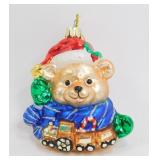 * Lot of 2 Blown Glass Bear Ornaments