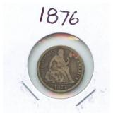 1876 Seated Liberty Silver Dime