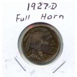1927-D Buffalo Nickel - Full Horn