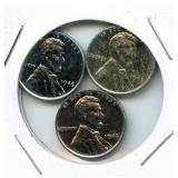 Group of 3 Uncirculated 1943 WWII Steel Wheat