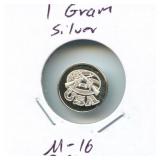 1 gram Silver M-16 Rifle