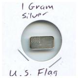 1 gram Silver U.S. Flag