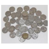 Group of 41 Jefferson Nickels from 1940