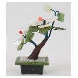 * Vintage Jade MOP and Coral Gemstone Tree