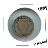 1889 Liberty "V" Nickel