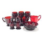 ** Ruby Red Glass Dishes