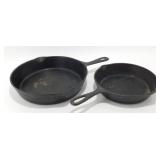 * 2 Cast Iron Pans - 5" & 8"