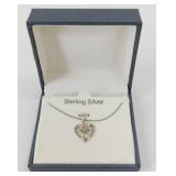 New in Box Sterling Silver Heart Pendant Necklace