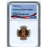 1993-S 1 Cent NGC PF 69 RD ULTRA CAMEO