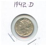 1942-D Mercury Silver Dime