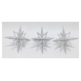 NOS Lot of 3 Silver Pier 1 Large Star Ornaments