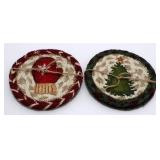 Set of 4 Christmas Mug Rugs - Hand Painted