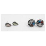 Vintage Sterling Silver Pierced Earrings - 2.14