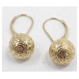 14K Yellow Gold Pierced Earrings - 1.26 grams,