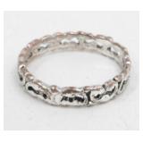 Vintage Sterling Silver Double Heart Band Ring -