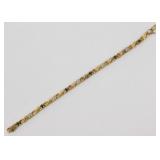 Gold Over Sterling Silver Blue Sapphire Tennis