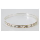 Sterling Silver Encouragement Cuff Bracelet -