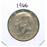 1966 Kennedy Silver Half Dollar - 40% Silver