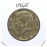 1965 Kennedy Silver Half Dollar - 40% Silver