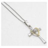 Sterling Silver Cross Necklace - 1.59 grams Total