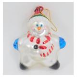 * Blown Glass Star Shaped Snowman Ornament