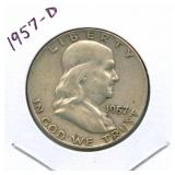 1957-D Franklin Silver Half Dollar
