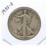 1935-S Walking Liberty Silver Half Dollar