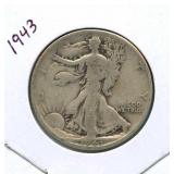 1943 Walking Liberty Silver Half Dollar